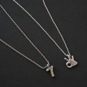 4/$25 Urban Outfitters Lucky Number OK Pendant Necklace Set